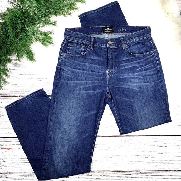 👖|•7FAM•| Luxe Performance Austyn Relaxed Straight Jeans 33x34👖 - Picture 3 of 10